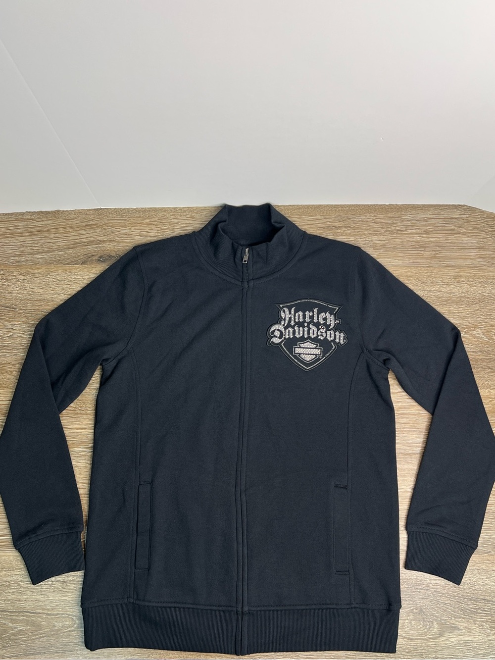 Harley-Davidson Black Full Zip Graphic Jacket Sweatshirt Small NWT
